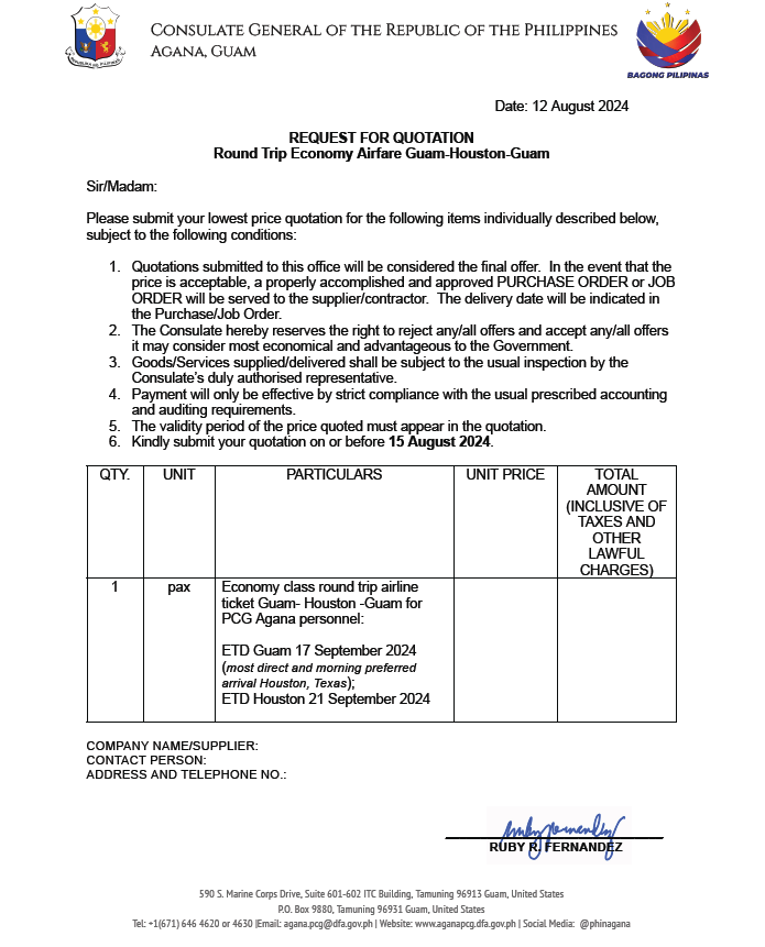 BAC RFQ 08 2024