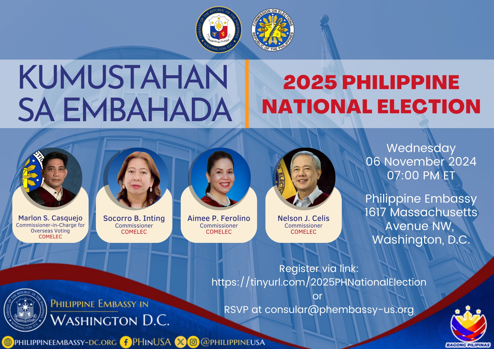 Announcement Washington DC PE Kumustahan sa Embahada