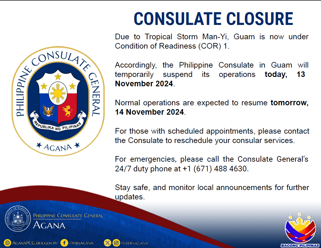 Consulate Closure 13 November 2024