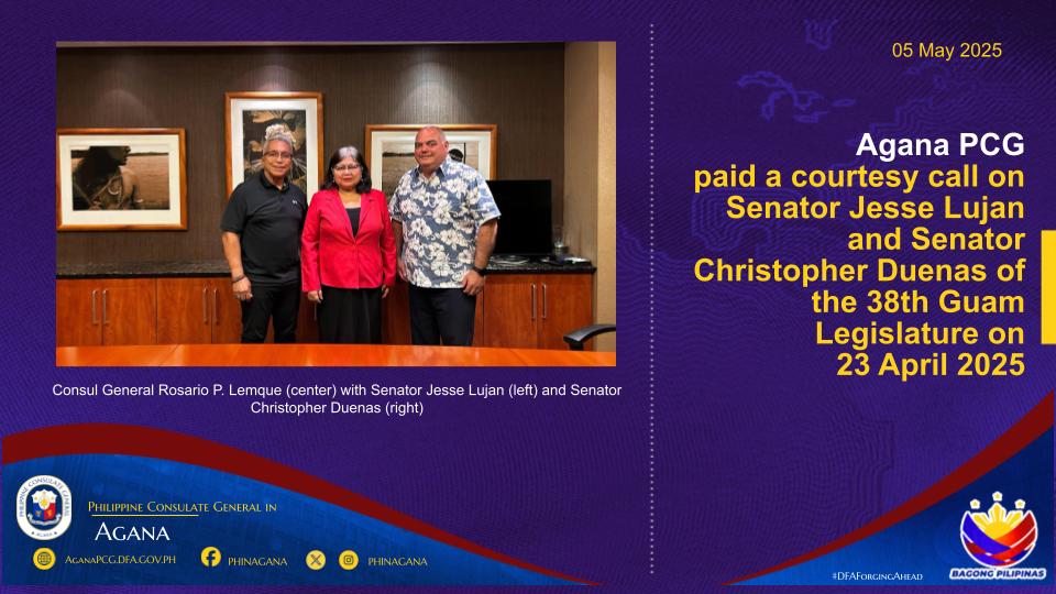 Photo Release Courtesy Call on Senator Jesse Lujan and Senator Christopher Duenas of the 38th Guam Legislature
