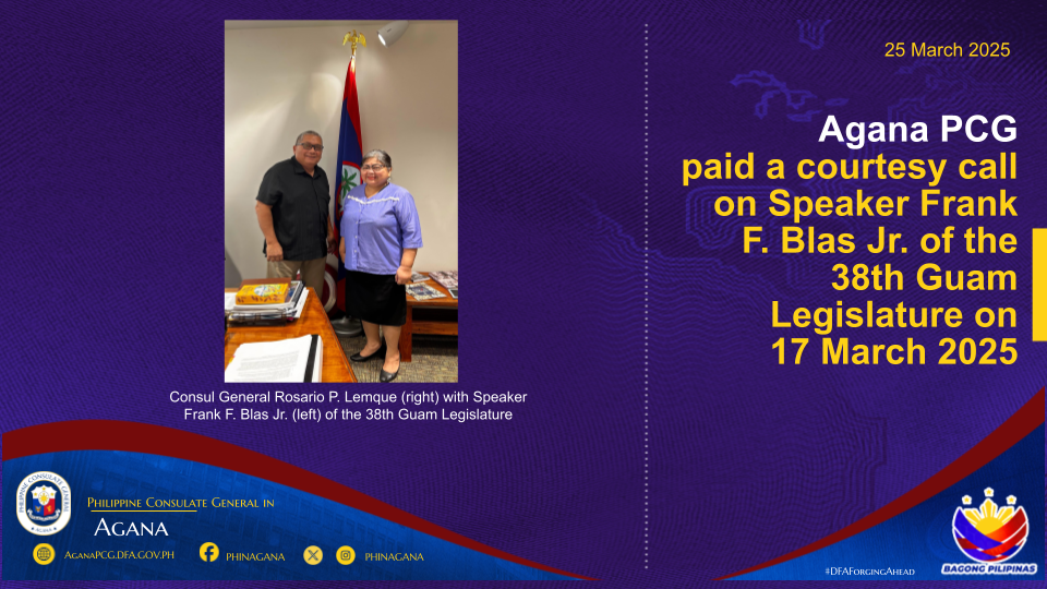Photo Release Courtesy Calls on the Guam Senators of the 38th Guam Legislature