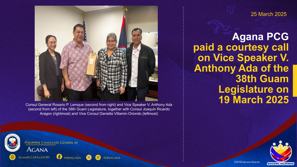 Photo Release Courtesy Calls on the Guam Senators of the 38th Guam Legislature 1